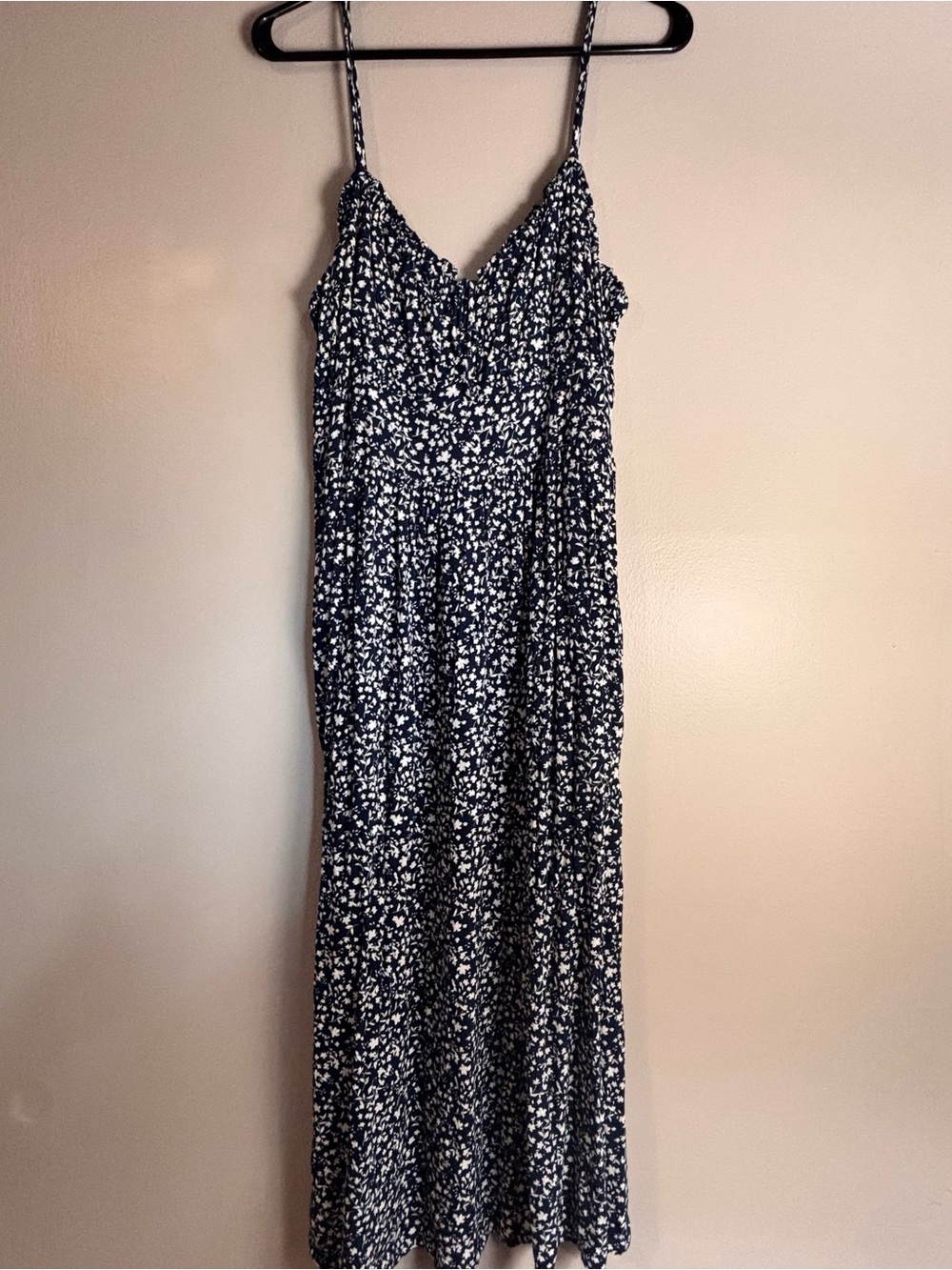 Old Navy Blue and White Floral Spaghetti-Strap Maxi Dress
